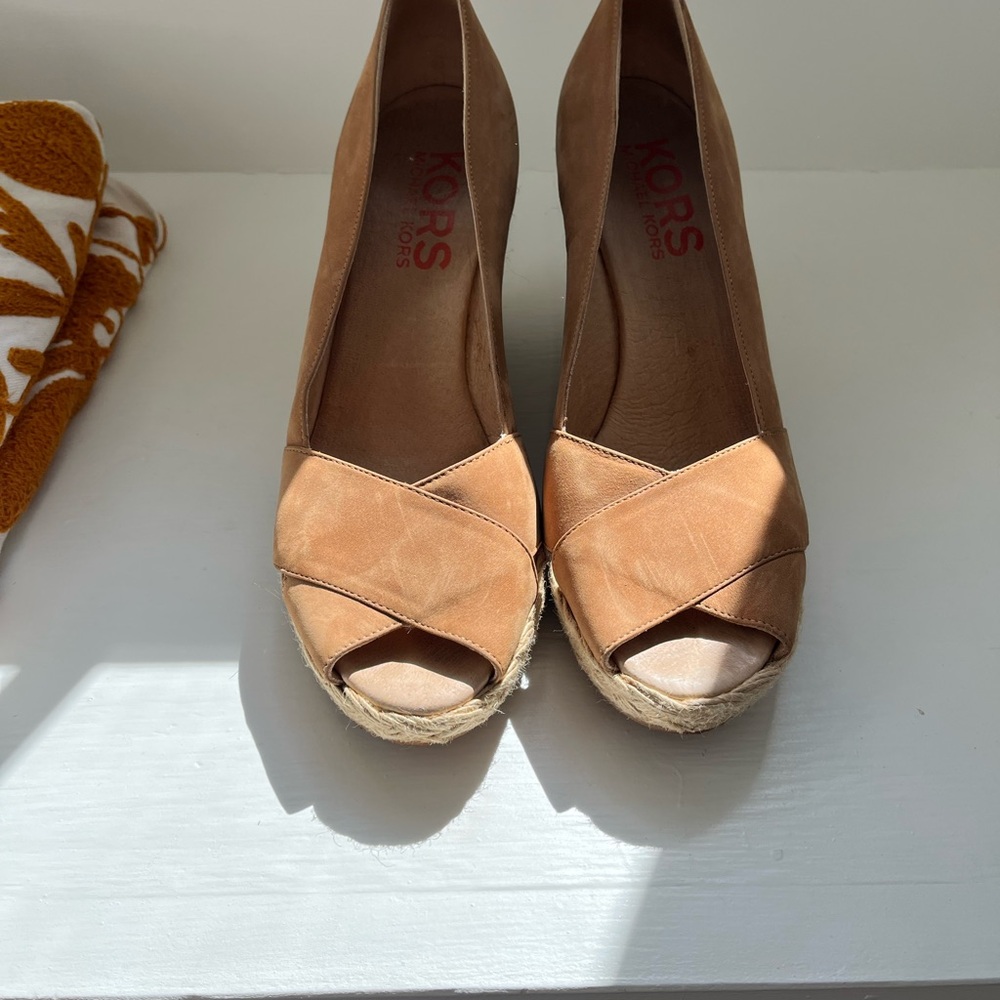 Michael Kors Tan Wedge Sandals